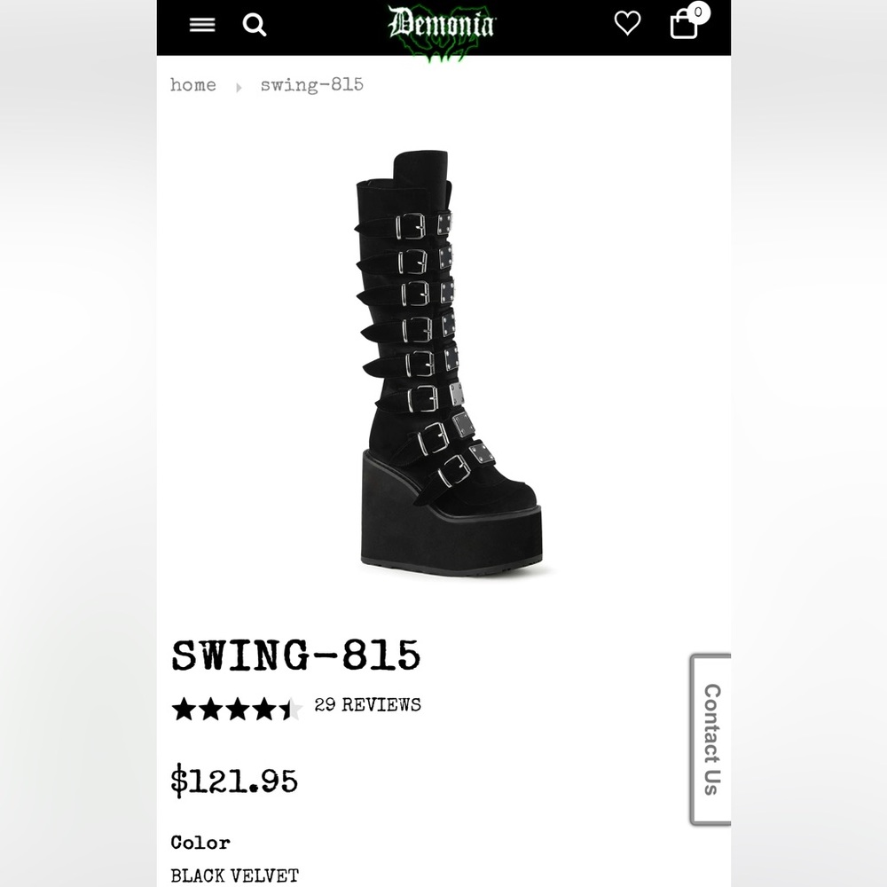 Demonia swing-815WC knee high leather rave goth boot. Size 9. Brand new.